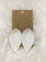Pinched White Earrings