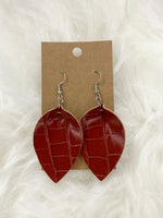 Pinched Textured Dark Brown Earrings