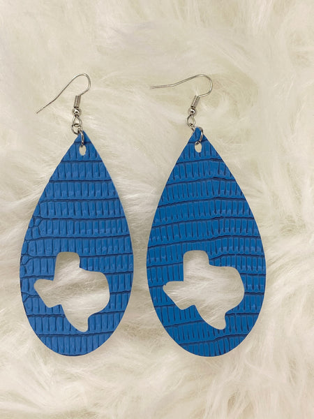 Blue Cut-out Texas Earrings