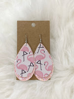 Pink Flamingo on Pink Glitter Earrings