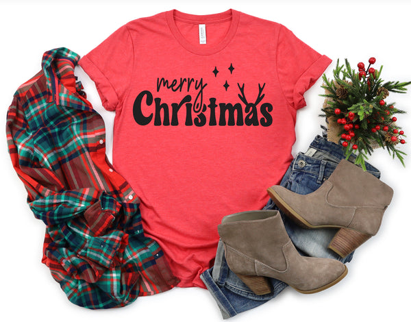 Merry Christmas with Antlers T-Shirt