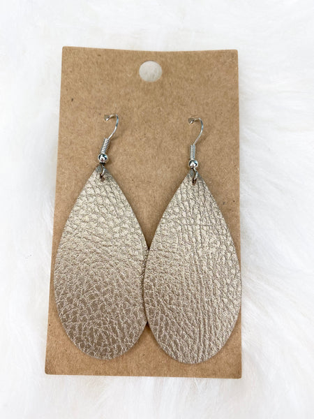 Tan Teardrop Earrings
