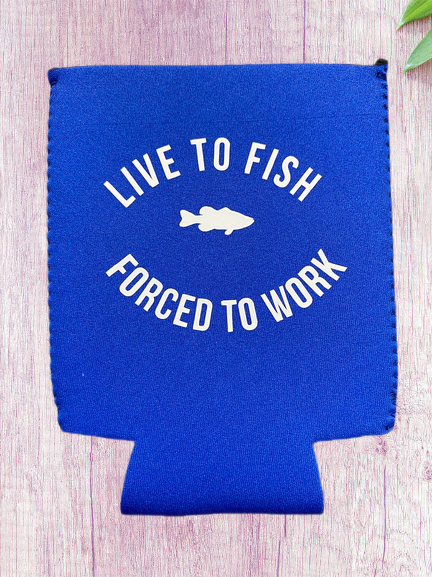 Live to Fish Can Koozie